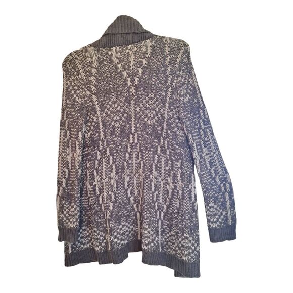 Talbots Metallic Knit Sweater Chunky Long Line Open Front Cardigan Oversized SP - Picture 3 of 13
